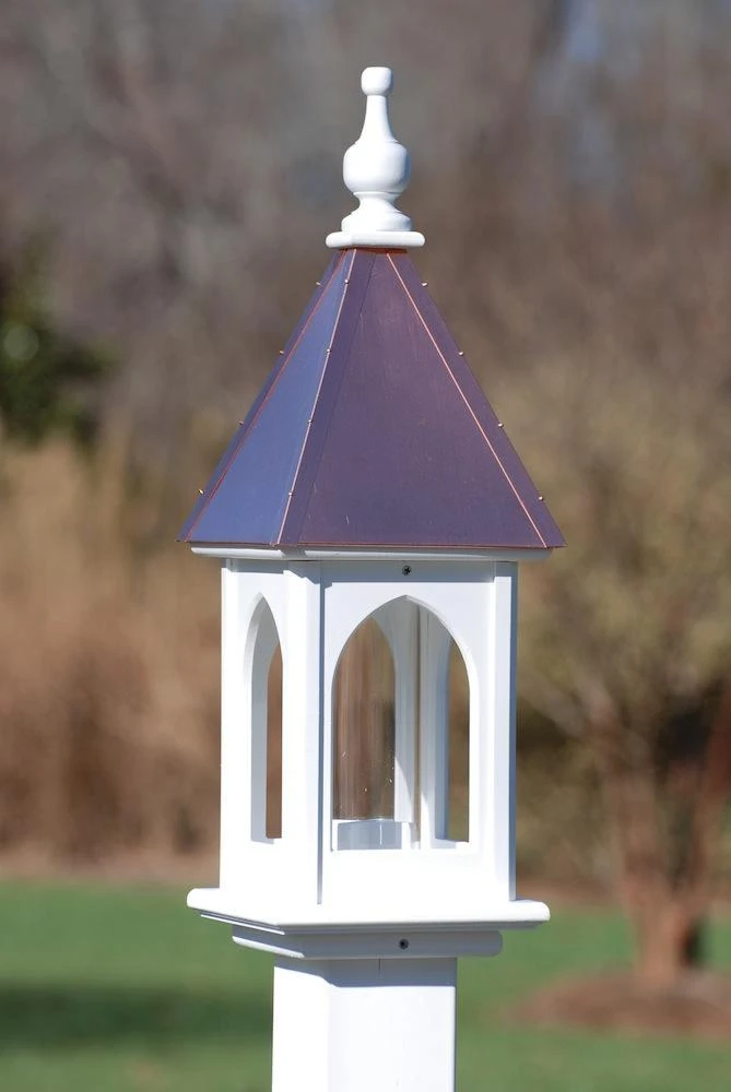 Copper Roof Bird Feeder Post-Mount - 28x8 3 Copper Roof Bird Feeder Post-Mount - 28x8