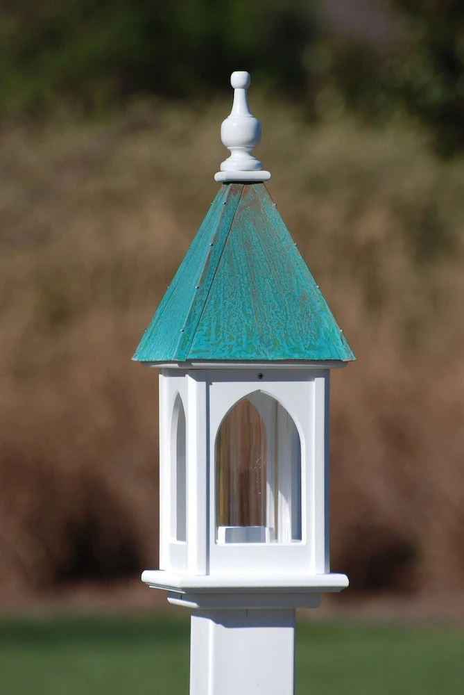Copper Roof Bird Feeder Post-Mount - 28x8 4 Copper Roof Bird Feeder Post-Mount - 28x8 - Image 2