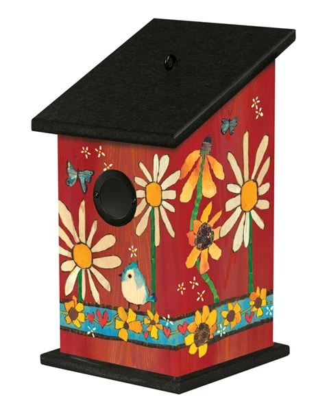 Daisies And Sunflowers Vinyl Birdhouse 3 Daisies And Sunflowers Vinyl Birdhouse