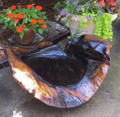 Natural Teak Ground Bird Bath -Koziol Houses Shop extra large teak ground birdbath