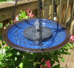 Solar Bird Bath With Stand -Koziol Houses Shop hanging solar bird bath blue 58e3595c f05a 47d5 af9a 9a56907fce45