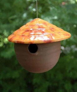 Ceramic Gourd Birdhouse -Koziol Houses Shop jj fuzzy peach