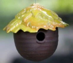 Gourd Bird Feeder -Koziol Houses Shop yellow leaf detail
